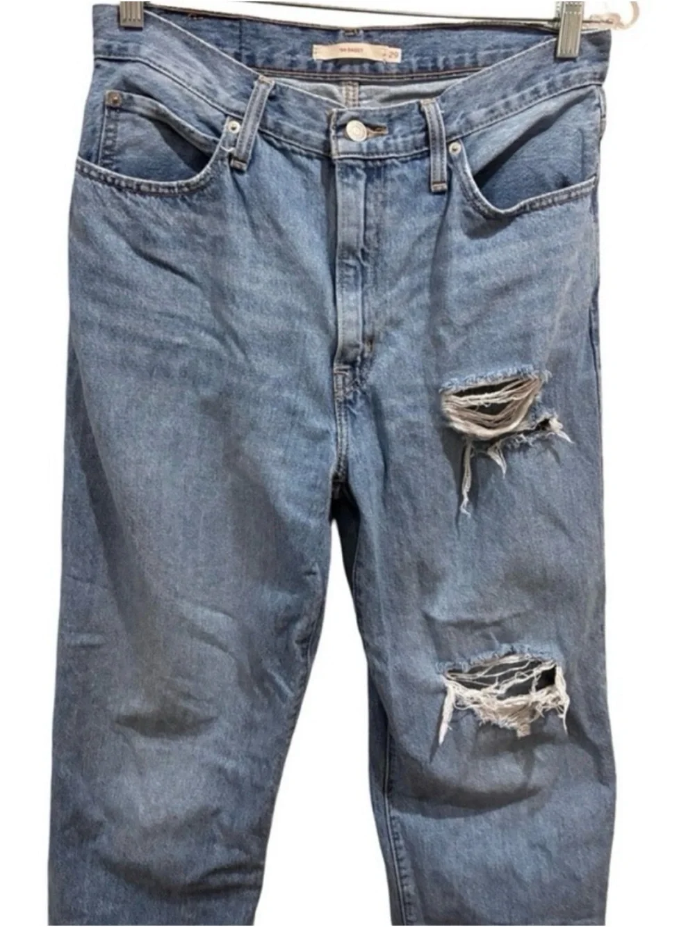 Levi's '94 Baggy Straight Leg Jeans size 29 Mid Distressed Deconstructed